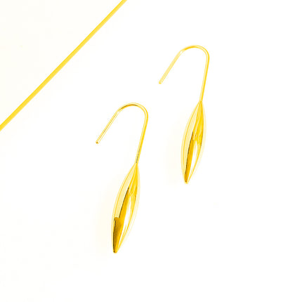 in stock Europe and the United States cross-border simple stainless steel water drop earrings women retro temperament personality long ear hanging jewelry wholesale