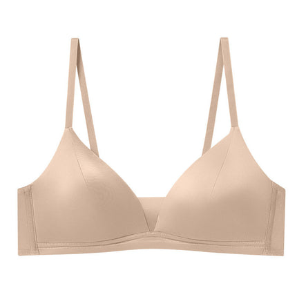 Real Silk Bra No Steel Ring French Bra Deep V Beautiful Back Sexy Mulberry Silk Underwear Summer Ultra-thin Satin Breathable