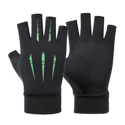Cycling Gloves, Outdoor Driving Gloves, Electric Vehicle Sun Protection Gloves, Non-Slip Touch Screen Fingerless Gloves, Men's Fishing Ice Silk Gloves Wholesale