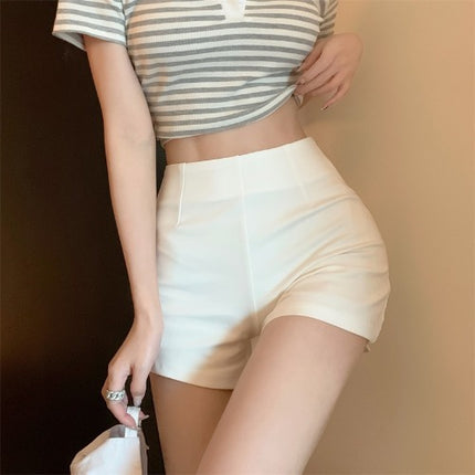 High-Waisted Suit White Ultra-Short Pants for Women 2024 Summer Anti-Exposure Safety Leggings Petite Can Be Worn Outside Hot Pants