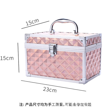 Professional ear picking and foot washing KTV practical toolbox single open double-layer cosmetic case with mirror beauty eyelash storage box