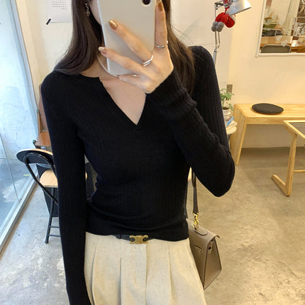 Discount Real Pat Figure Wool Knitted Base Shirt Women's Autumn and Winter 2024 New White Interior High-end Sense Super Good