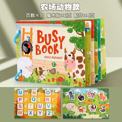 Cross-border Enlightenment Early Education Cartoon Quiet Paste Book Children's Educational Toys Handmade Material Package Repeated Busy Book