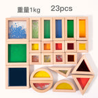 23 pieces of acrylic rainbow building blocks (beech 1kg)