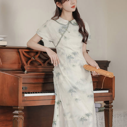Women's Clothing 2026 Summer New Style Songxiang Zhuyin New Chinese Style Dress Elegant Mint Green Dress for Daily Wear