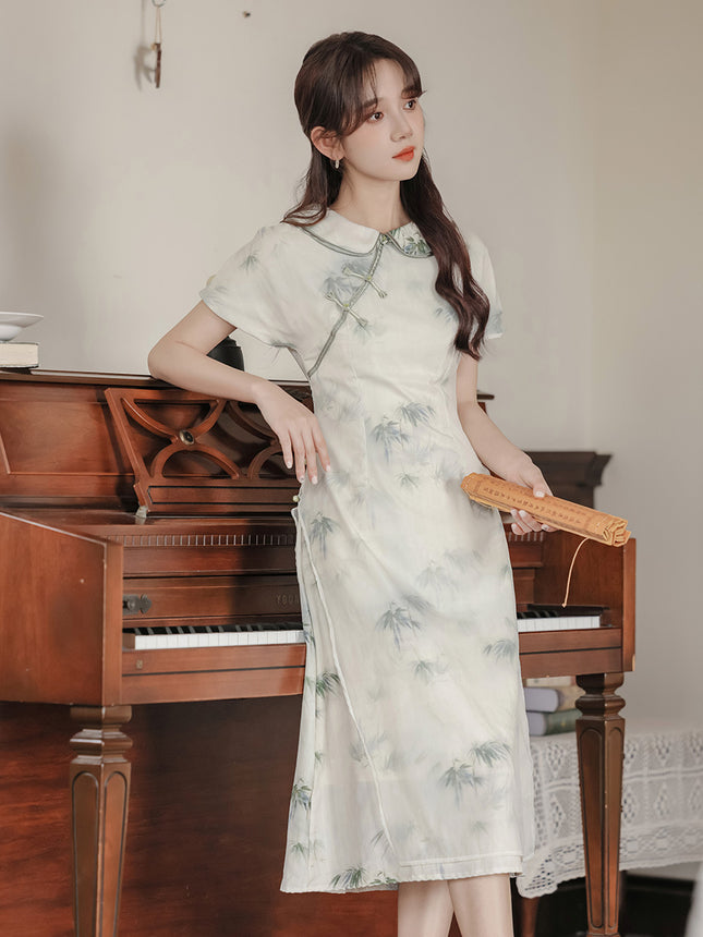 Women's Clothing 2026 Summer New Style Songxiang Zhuyin New Chinese Style Dress Elegant Mint Green Dress for Daily Wear