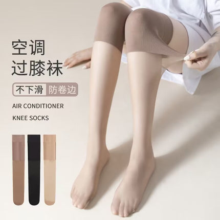 Silk Stockings Women's Knee Socks Summer Long Tube Thin Air-conditioning Socks High Elastic Anti-hook Silk No-curling Knee Socks