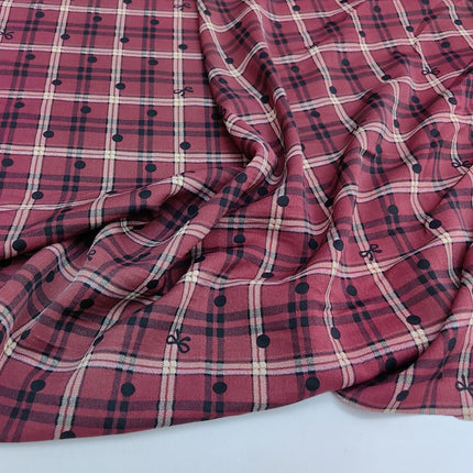Creative Bow British Fashion Plaid Printed Fabric Pants Dress Handmade DIY Fabric 2025 New