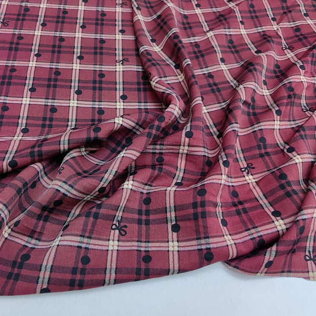 Creative Bow British Fashion Plaid Printed Fabric Pants Dress Handmade DIY Fabric 2025 New