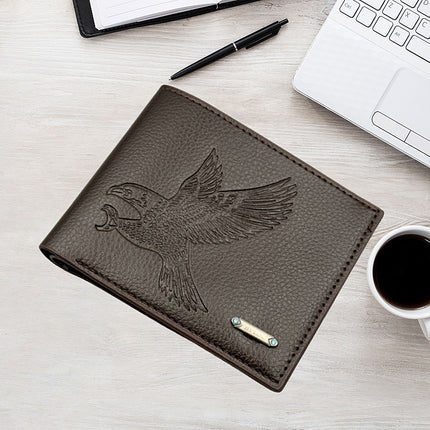 New Card Holder for Men, Ultra-Thin Eagle Pattern Small Wallet, Multi-Functional Multi-Card Slot Id Card Holder Wallet, Credit Card