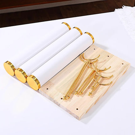 Jewelry Display Stand Golden Solid Wood Three-Layer Watch Bracelet Bracelet Rack Counter Jewelry Props Storage