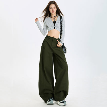 American High Street Hottie Scimitar Jeans for Women in Autumn New Design Loose Slimming Casual Workwear Wide Leg Pants