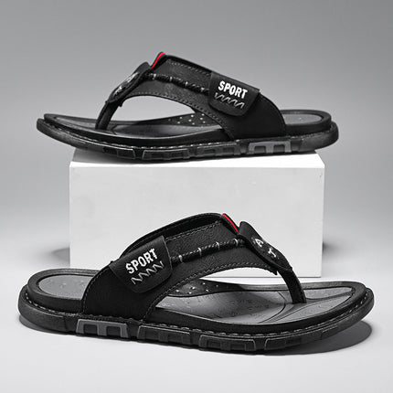 Cross-border summer plus size 46 flip-flops men's clip-on open-toe breathable Korean beach shoes home slippers manufacturers