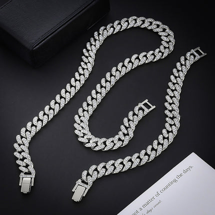 Cross-Border Hot-Selling European and American Hip-Hop Necklace for Men, Retro Head Portrait Pendant, Alloy Inlaid with Rhinestones, Personalized Fashion Trend