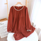 Small floral cotton gauze pullover women's set / M