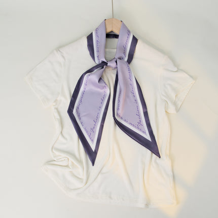 2025 European and American-style Beveled Silk Scarf Cross-border Silk Cashew Dot Long High-end Ribbon Scarf Women's Belt