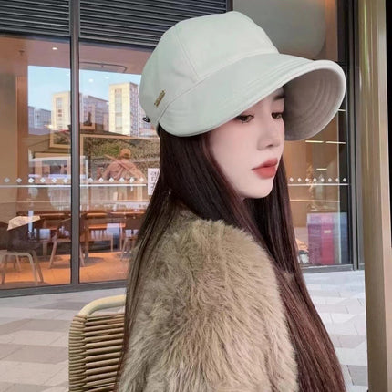 Hat Women's Summer Ruth Same Style Sunscreen Hat Sun Hat Face Coverage Empty Top Fisherman Hat Korean Style Cap Sunshade Hat