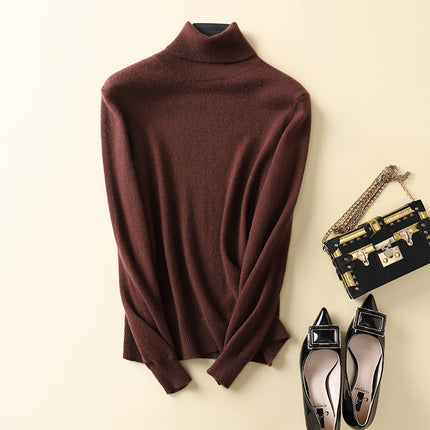 Woolen sweater women's 100 pure wool knitted bottoming shirt autumn and winter New turtleneck cashmere inner pullover sweater