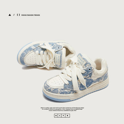 Guangzhou Shoes National Fashion Designer Men's Shoes Men's Fashion Shoes Destruction Canvas Board Shoes Men's and Women's Lovers Shoes Bread Shoes