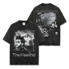 Washed black short sleeves / S