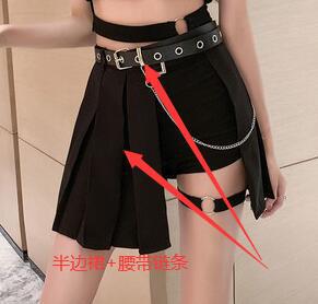 Sexy Disco Women's Suit Summer Crop Top Handsome Cool Girl Gothic Style Pure Desire Pleated Skirt Jazz Dance Suit