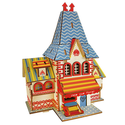 Wooden 3d 3d puzzle assembled building model youth diy style cottage educational toy small Western House
