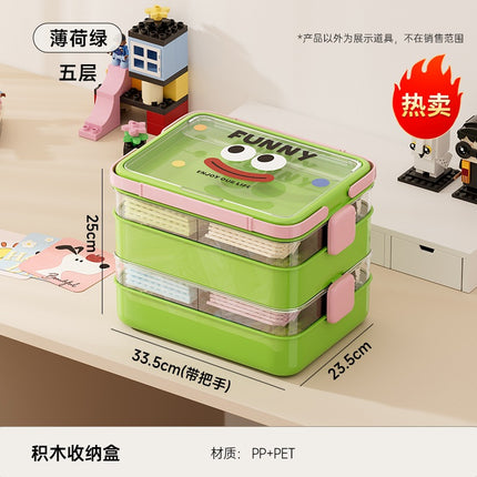 Building Block Storage Box Kidsren's Lego Toy Parts Storage Box Large Capacity Multi-Layer Storage Box with Partitions