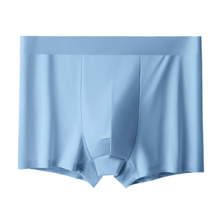 Summer ice silk men's underwear thin skin-friendly breathable bottom crotch men's boxers solid color waist underwear men's wholesale