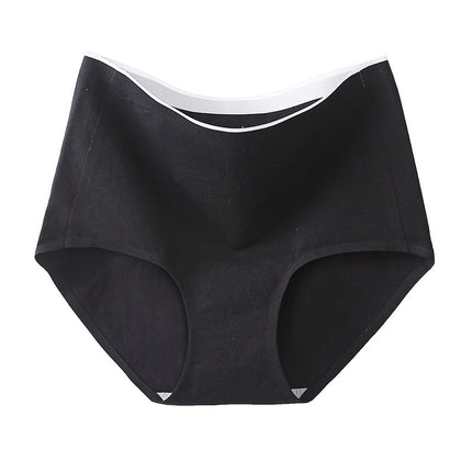 Cross-Border Hot-Selling High-Waisted Pure Cotton Crotch Panties, Feminine, Antibacterial, All-Cotton, Simple, Comfortable, Breathable, Solid Color Briefs