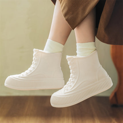 Cross-Border Rain Boots, Winter Velvet Warm Water Shoes, Women's Fashionable Short Rain Boots, Car Wash Kitchen Non-Slip Waterproof Rubber Shoes