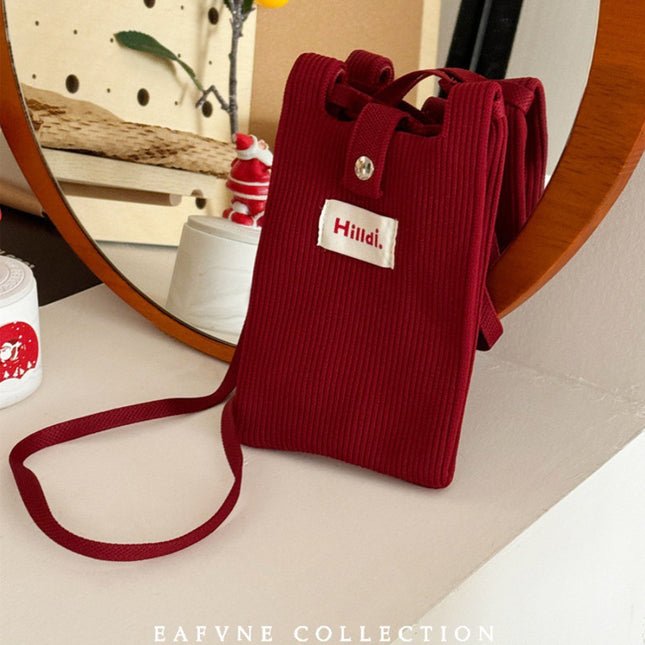Dopamine Fashionable New Women's Bag South Korea Niche Crossbody Mobile Phone Bag Retro Solid Color Shoulder Small Bag Coin Purse