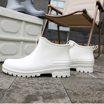 Outdoor Fashion All-match Rain Shoes for Men and Women Couple Waterproof Non-slip Wear-resistant Water Shoes for Food Buying Fishing Camping Rubber Shoes