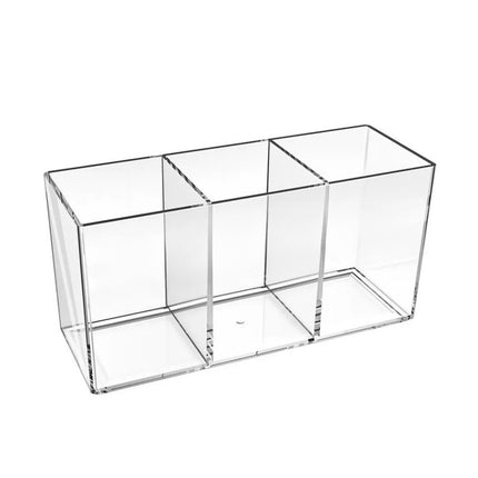 Multi-Grid Pen Holder Storage Box Makeup Brush Storage Tube Nordic Style Student Desktop Transparent Simple Style Solid Color Pen Holder