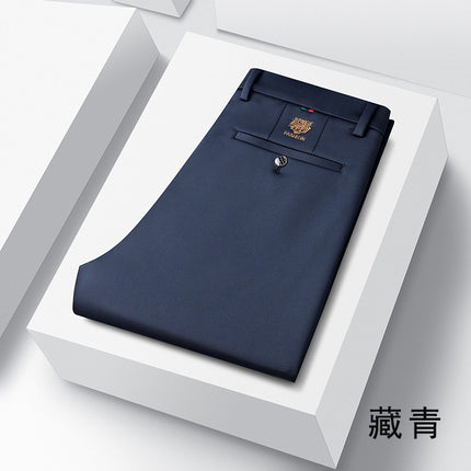 Cross-Border Men's Casual High-Elastic Tiger Head Suit Pants Anti-Wrinkle High-Waist No-Iron Business Formal Men's Pants Wholesale