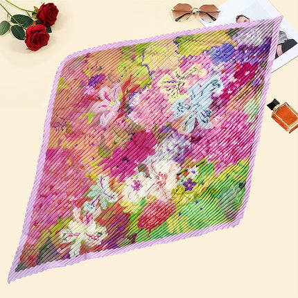 New wrinkled small square scarf female Korean imitation silk printed wrinkled small scarf Joker scarf decorative scarf wholesale