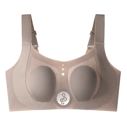 Large Bust Minimizing Plus Size Women's Rabbit Ear Cup Ultra-Thin Anti-Sagging Side Support Bra Wireless Seamless Bra Summer