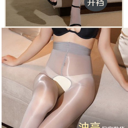Plus-Size Pantyhose Spring and Autumn Matte Stockings Glossy Black Skin-Tone Base Stockings Thin Horse Oil Stockings Women Anti-Snagging Sexy