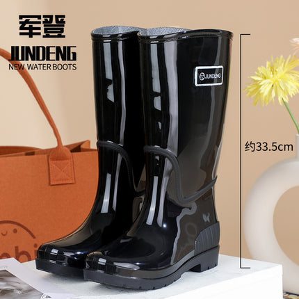 New Cross-Border Fashion Women Rain Shoes High Tube Women's Rain Boots Non-Slip Waterproof Pvc Warm Water Shoes