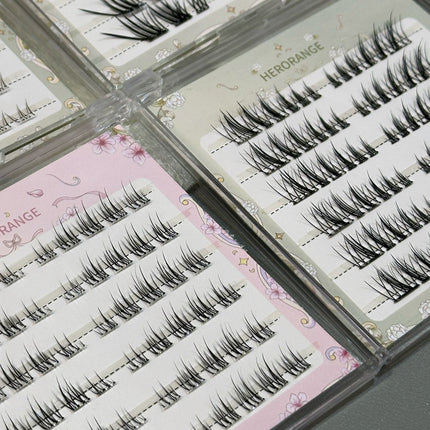 HERORANGE ~ light spring series glue-free false eyelashes soft curly segmented natural simulation cartoon eyelashes