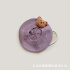 Bear head beret-purple / 3-48 months