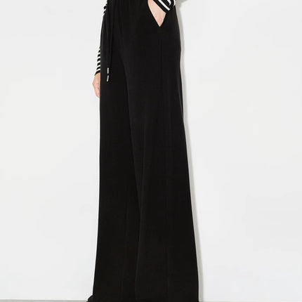 New German Velvet Double-Sided Brushed Comfortable Lazy Casual Elastic Waist Sports Version Loose Wide Leg Pants
