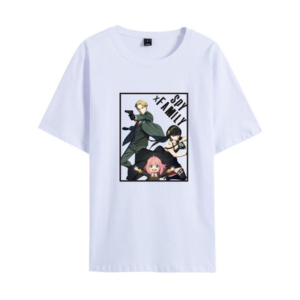 New Hot Anime Spy Playhouse Spy X Family Cute Printed Student Short-sleeved Men's and Women's T-shirts