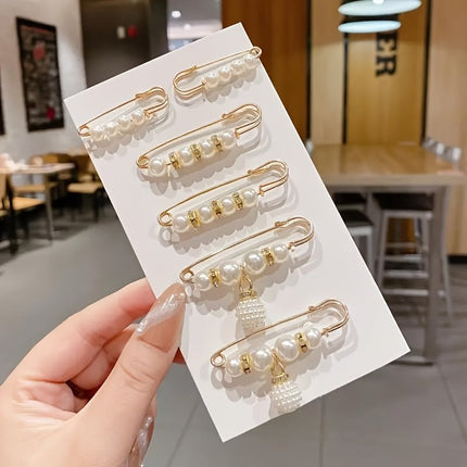 Imitation Pearl Pin suit Pants Waist Tight Artifact Pin Fixed Clothes Waist Change Small Artifact Anti-running Light Accessories
