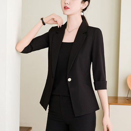 Pink Mid-Sleeve Suit for Women 2025 New Summer Thin Business Attire Elegant Beauty Salon Front Desk Work Clothes