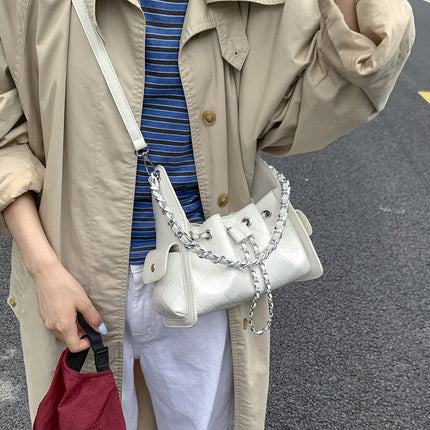 Light Luxury Trendy Chain Crossbody Bag Korean Commuter Bags Handbag Quilted Embroidery Thread Shoulder Shopping Fashion Women's Bag