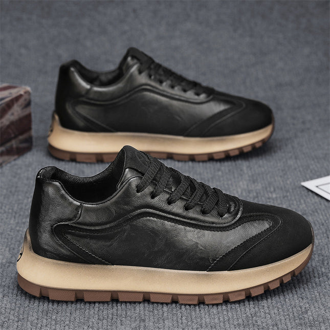 Forrest Gump Men's Shoes 2025 Autumn and Winter Trendy Brand Fashion Leather Retro Dad Shoes Trendy Versatile Thick-Soled Sneakers