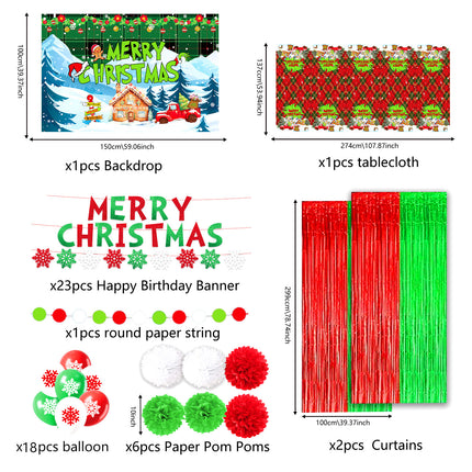 Cross-Border New Product Christmas Grinch Theme Party Decoration Flag Cartoon Party Supplies Tableware Christmas Decoration