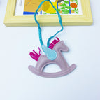 Medium gray rocking horse bag pendant