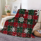Red and green checkered snowflakes / 70*100CM【280g】