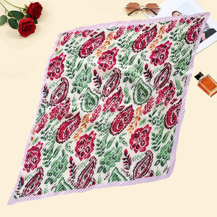 New wrinkled small square scarf female Korean imitation silk printed wrinkled small scarf Joker scarf decorative scarf wholesale